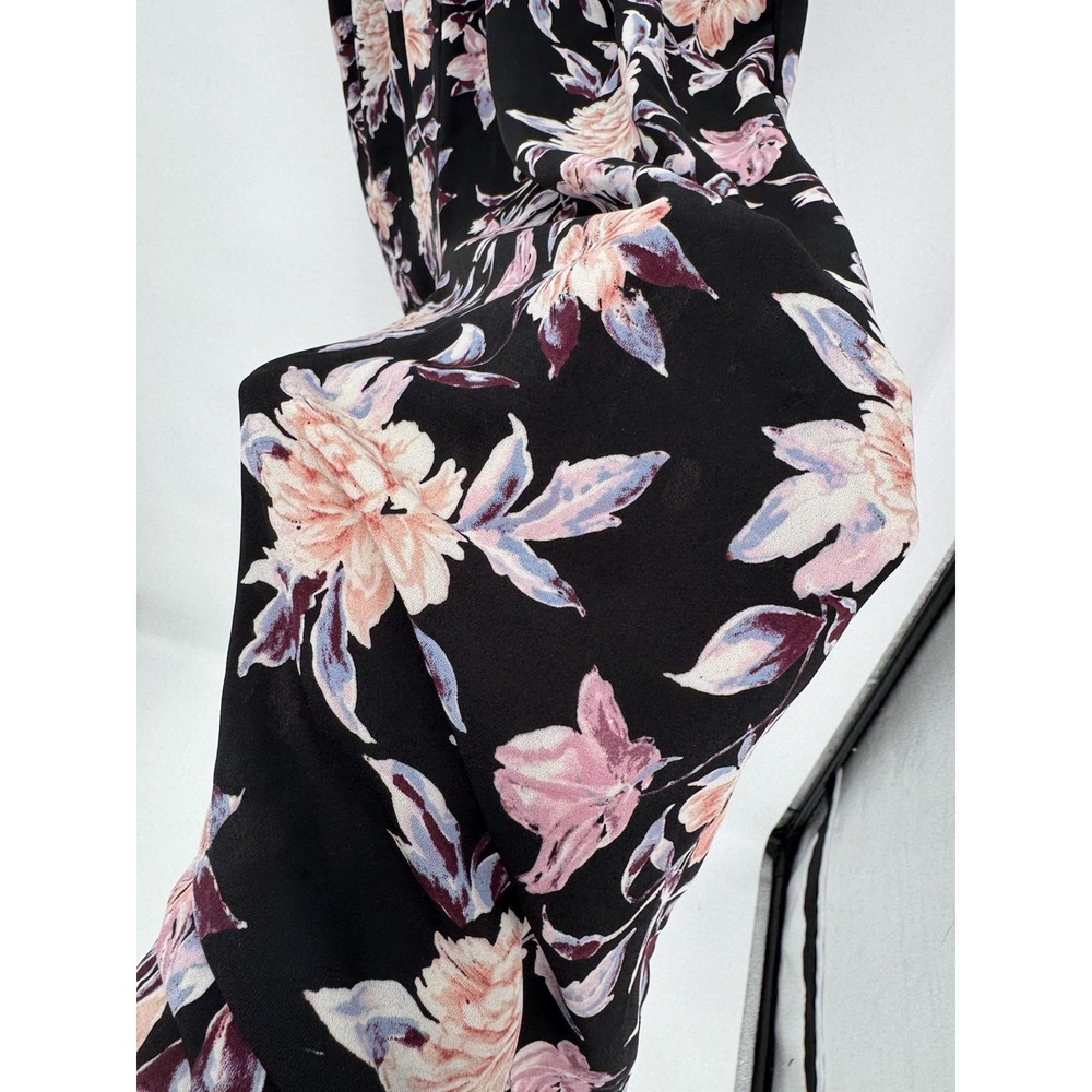 Xhilaration Multicolor Floral Ruffle Faux Wrap Sleeveless Wide Leg Jumpsuit XL - Picture 4 of 12
